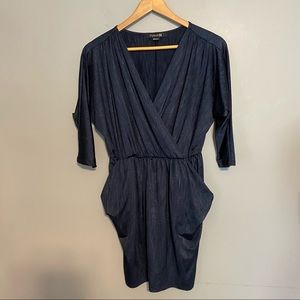 FOREVER 21 cross v-neck dress with pockets sz S